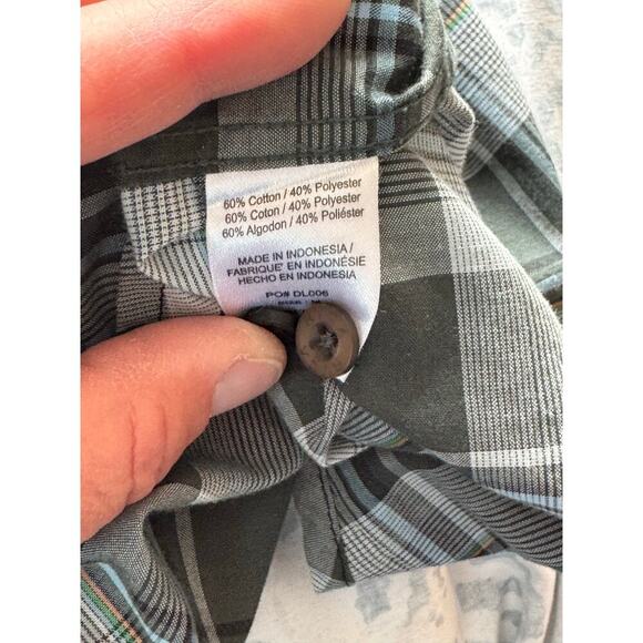 RVCA Button Down short sleeve Shirt, Blue, size, Medium, Slim Fit, Cotton Blend - Picture 8 of 12